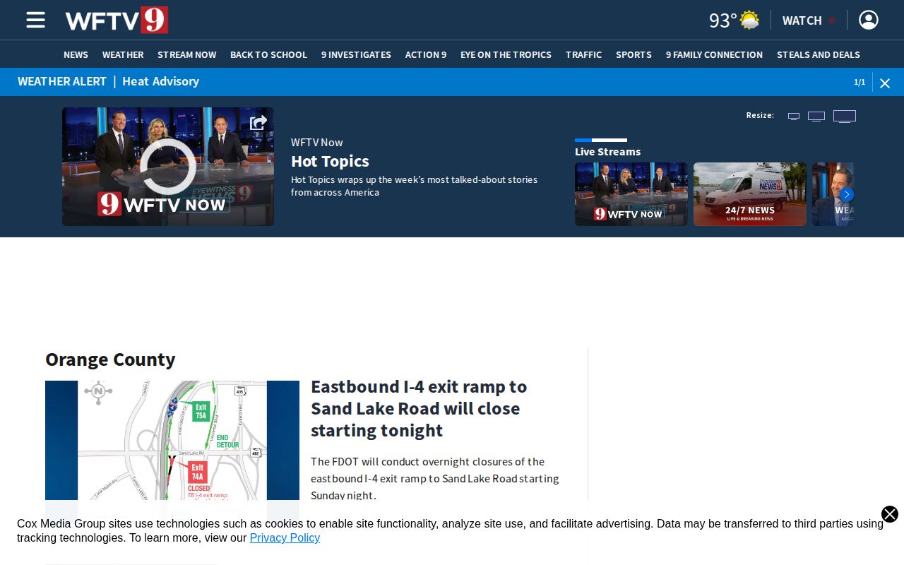 WFTV Orange County crime news and local arrest report stream
