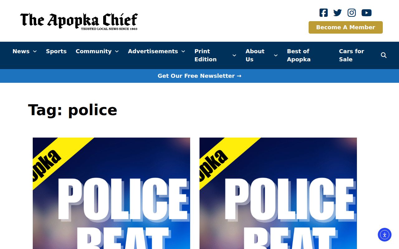 The Apopka Chief Orange County weekly police beat and arrest news archive
